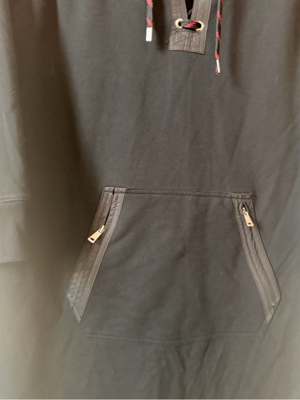 Ralph Lauren Black Sweatshirt Dress with Red Trim - Picture 2 of 7